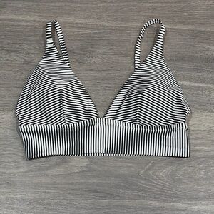 Aerie Black and White Striped Bikini Top Women’s Large